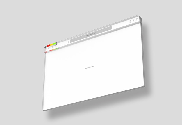 PSD interfaccia 3d del browser web presentazione del sito web mockup isolato