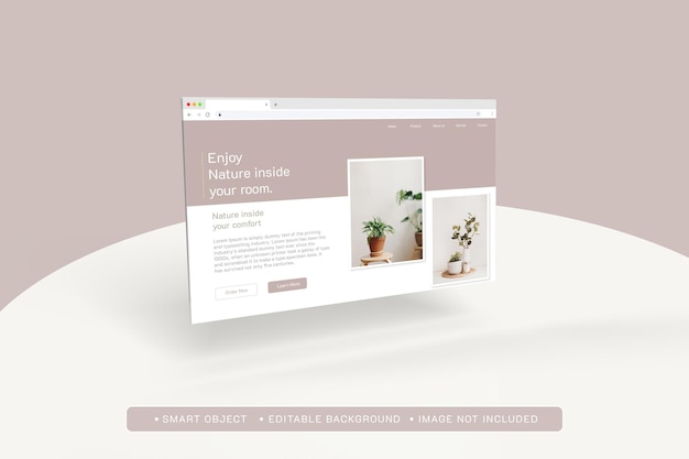 Mockup del browser web per la progettazione dell'interfaccia utente della pagina di destinazione