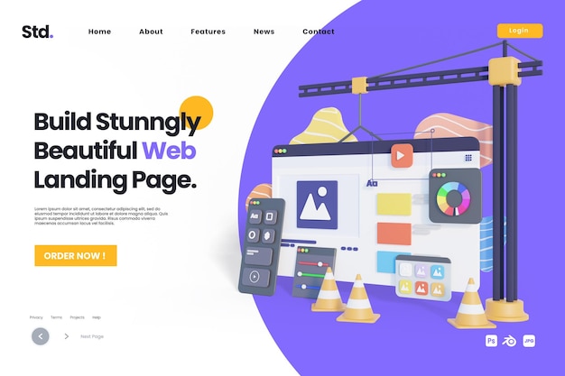 PSD web building job landing page