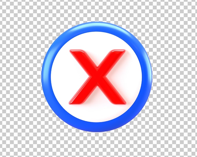 Web button check icon 3d false wrong sign