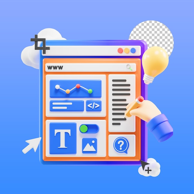 Веб-дизайн 3d иллюстрация