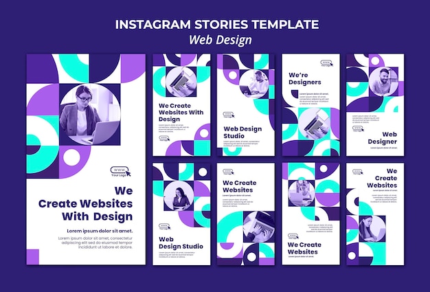 Web design social media stories template