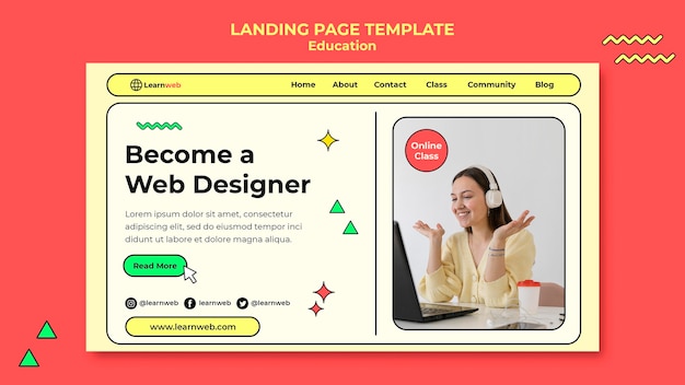 Web design workshop landing page