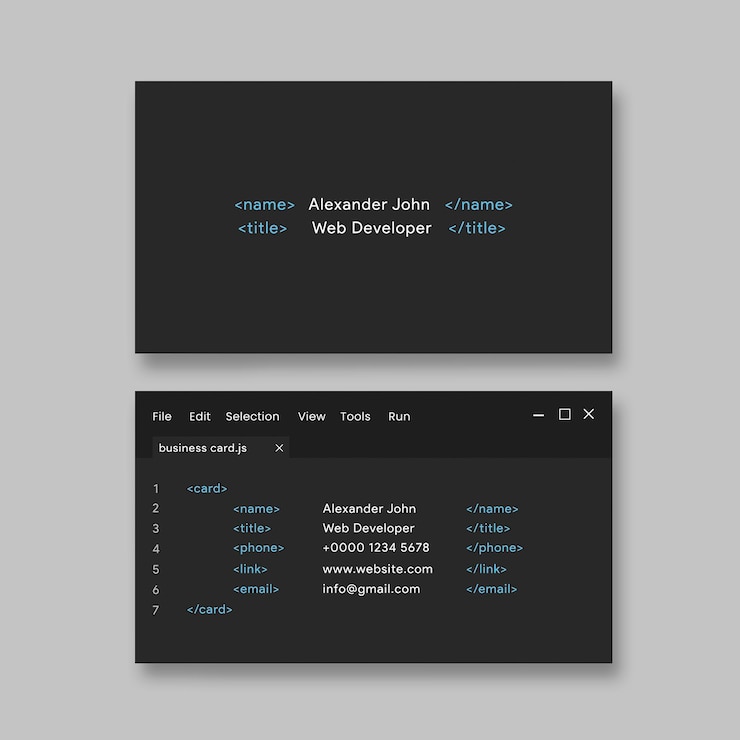 PSD web developer business card psd template