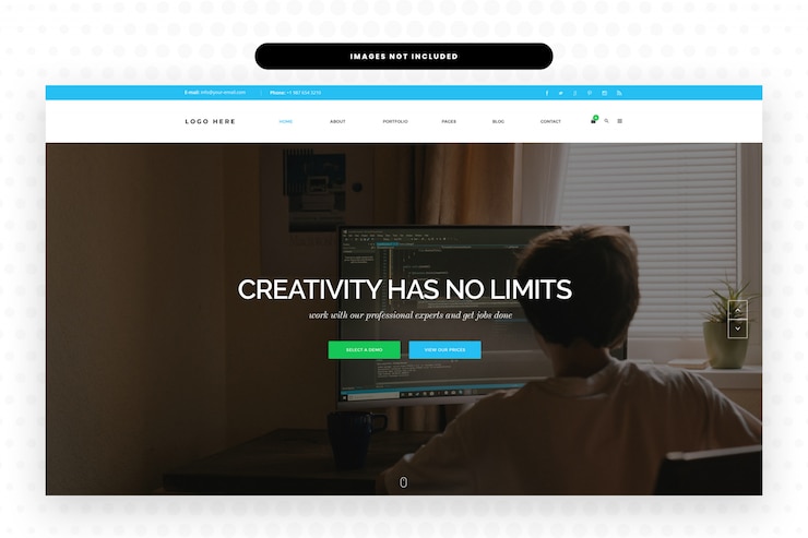 PSD web developer website landing page