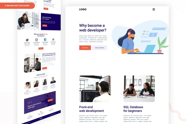 PSD web developer website page design