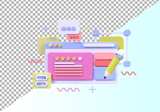 Web development for UI UX design concept illustration Landing page template business idea background