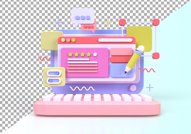Web development for UI UX design concept illustration Landing page template business idea background
