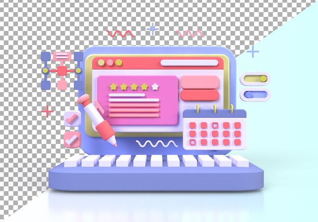 Web development for UI UX design concept illustration Landing page template business idea background