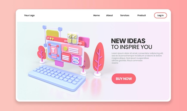 web development for ui ux design concept illustration landing page template business idea background