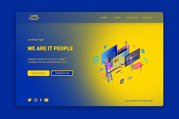 PSD web development landing page