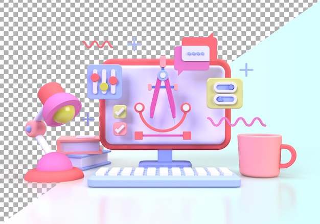 web development for ui ux design concept illustration landing page template business idea background