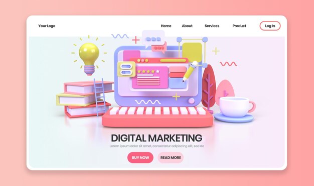 การพัฒนาเว็บส าหรับภาพประกอบแนวคิดการออกแบบ UI UX เทมเพลตหน้า Landing page พื้นหลังแนวคิดธุรกิจ