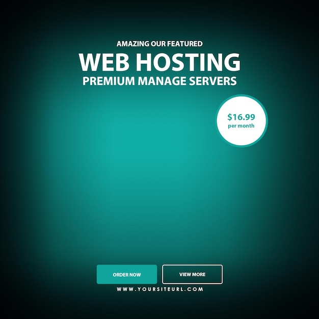 PSD banner promozionale di hosting web