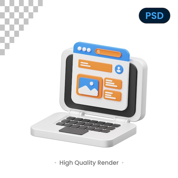 PSD web ページ 3 d アイコン プレミアム psd