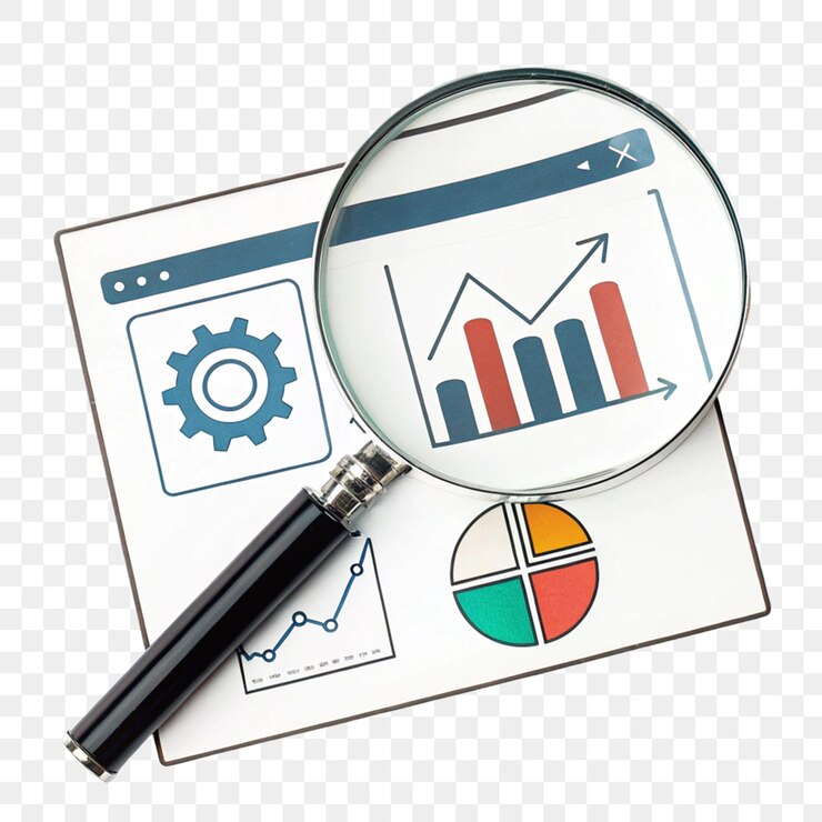 PSD web page analysis optimization icon illustration isolated on transparent background