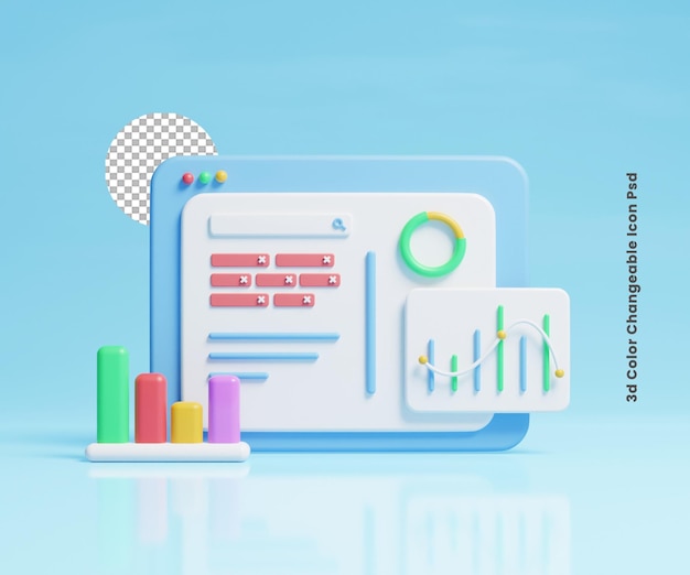 web page analysis optimization icon illustration or web page analysis graph illustration