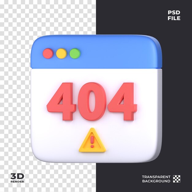 Web page error 404 3d icon perfect for cyber security theme