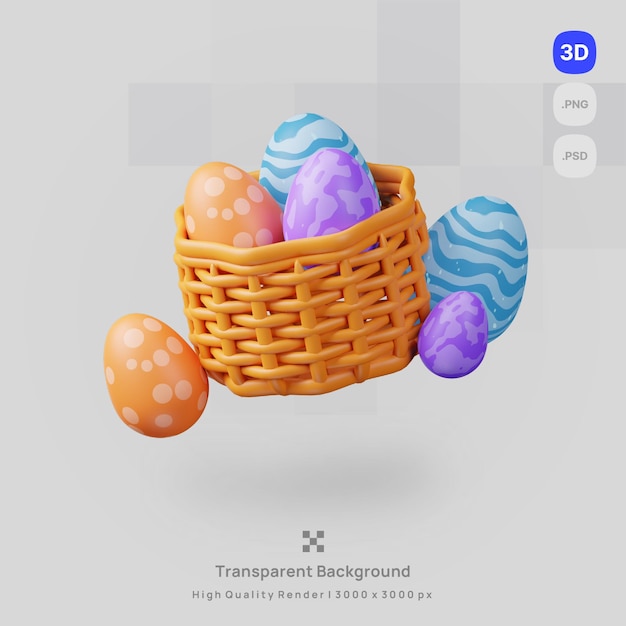 A web page with a basket of easter eggs and the text transparent background.