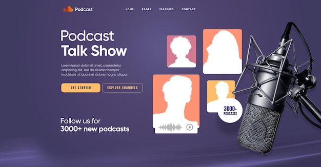 PSD a web page with a podcast chat show on it