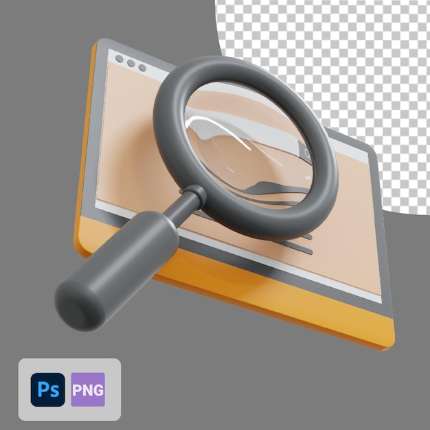 Web search bottom view 3d icon