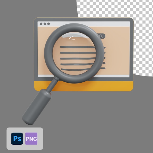 Web search front view 3d icon