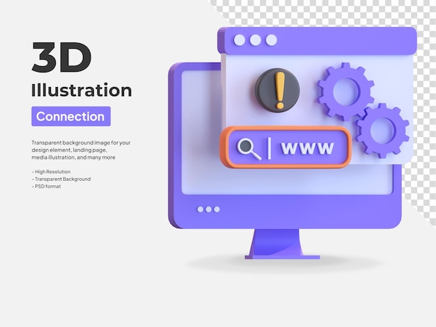 Web search maintenance icon 3d illustration