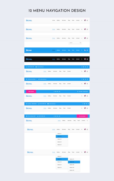 Web skabelon menu ui kit