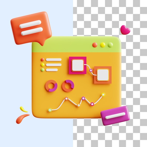 Web ui-diagram 3d-pictogram