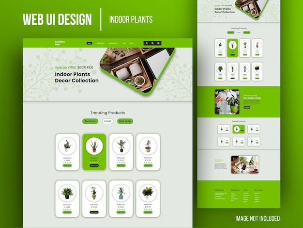 PSD web ui indoor plants