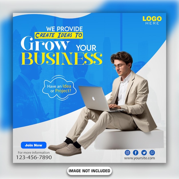 Webbanner voor digitale marketing en postsjabloon voor sociale media