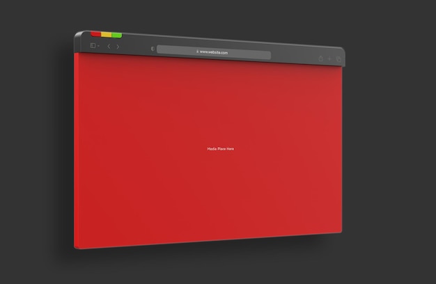 webbrowser 3D-interface website præsentation mockup isoleret