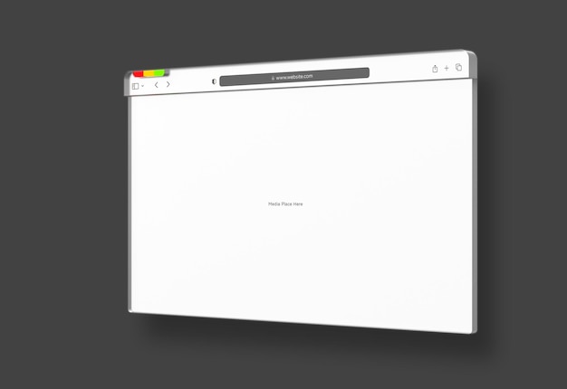 PSD webbrowser 3d-interface website presentatie mockup geïsoleerd