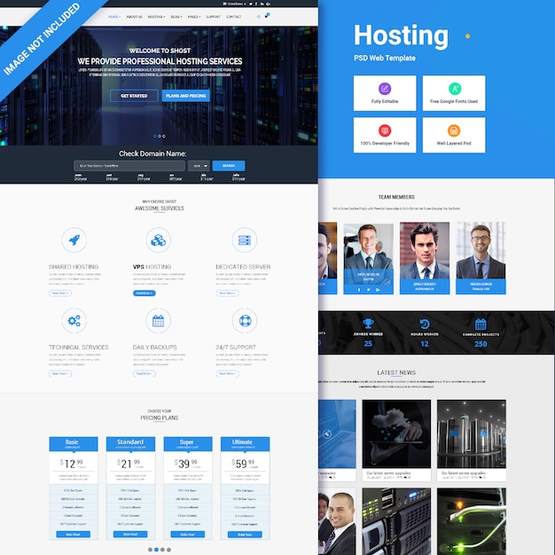 Webhosting-sjabloon