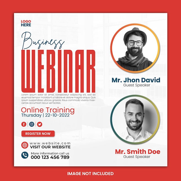 PSD webinar business conference social media post template