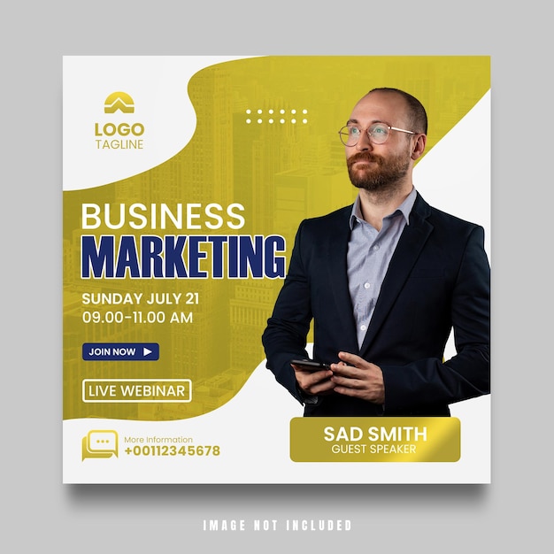 webinar business social media template or instagram post premium psd
