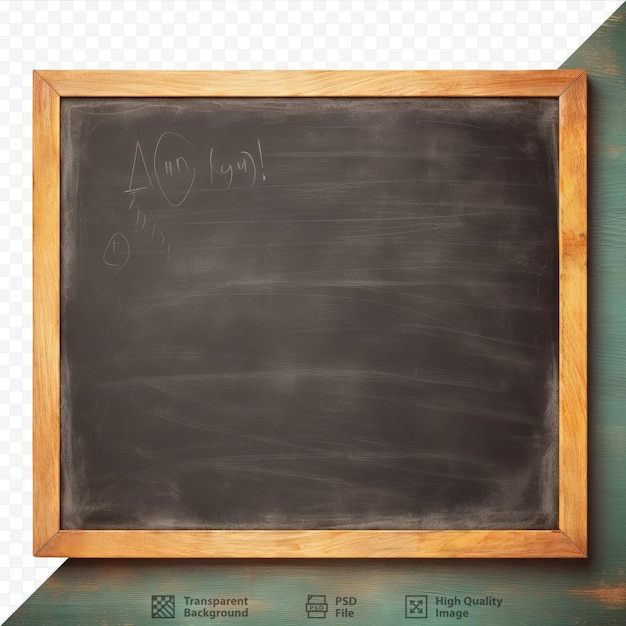 Chalk board isolated on transparent background. blackboard