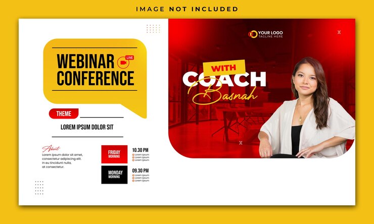 PSD webinar conference banner template for professional events
