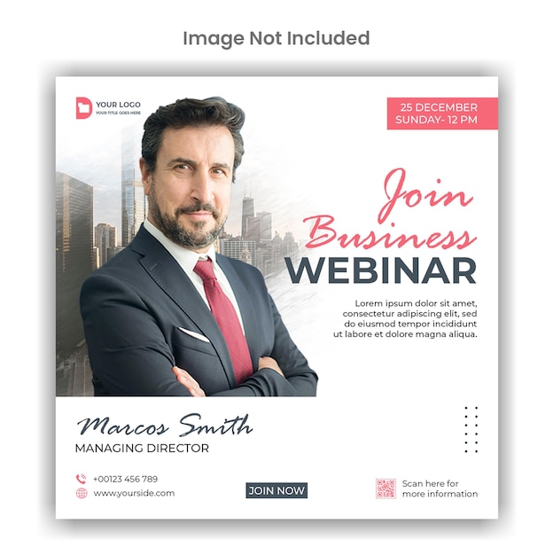 Webinar conference social media or instagram post template