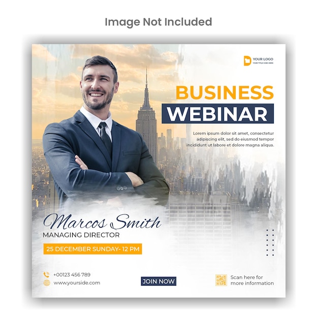 Webinar conference social media or instagram post template