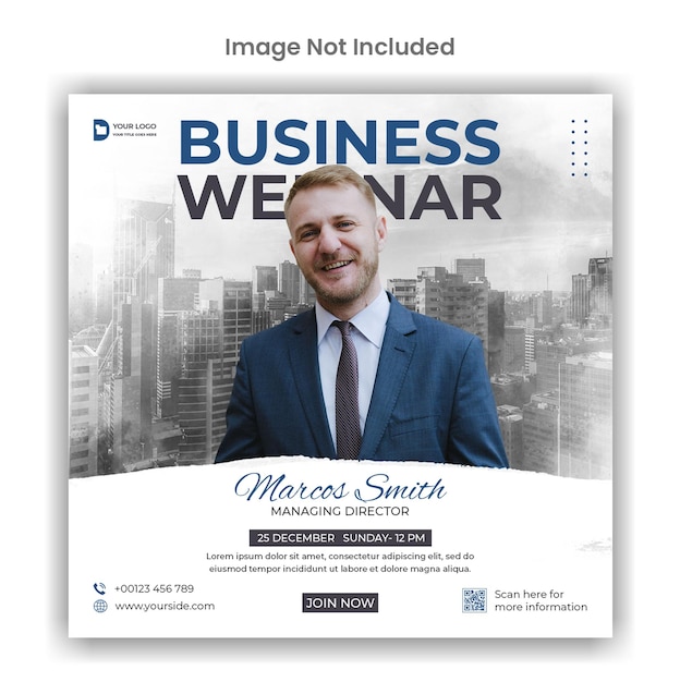 Webinar conference social media or instagram post template