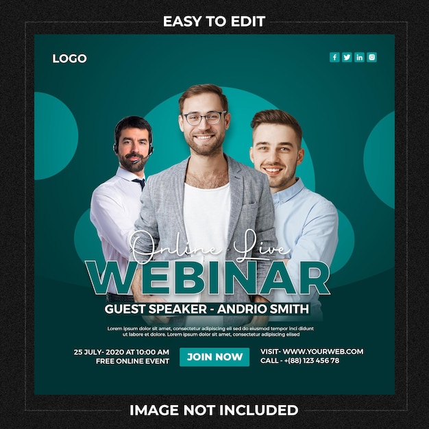 PSD webinar corporate social media post-sjabloon