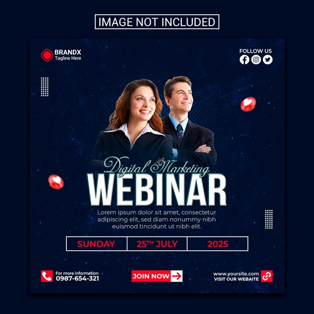 PSD webinar creative marketing social media post designs-sjabloon