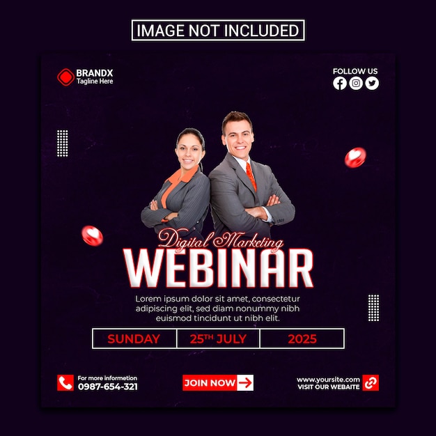 PSD webinar creative marketing social media post designs template