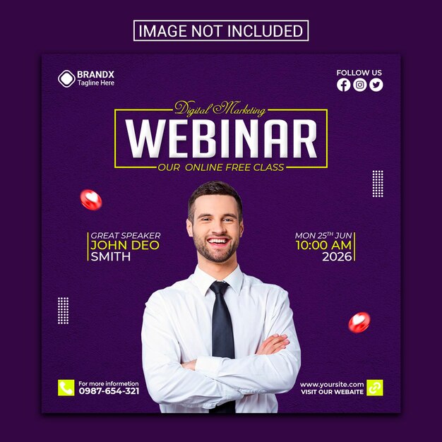 Webinar creative marketing social media post designs template