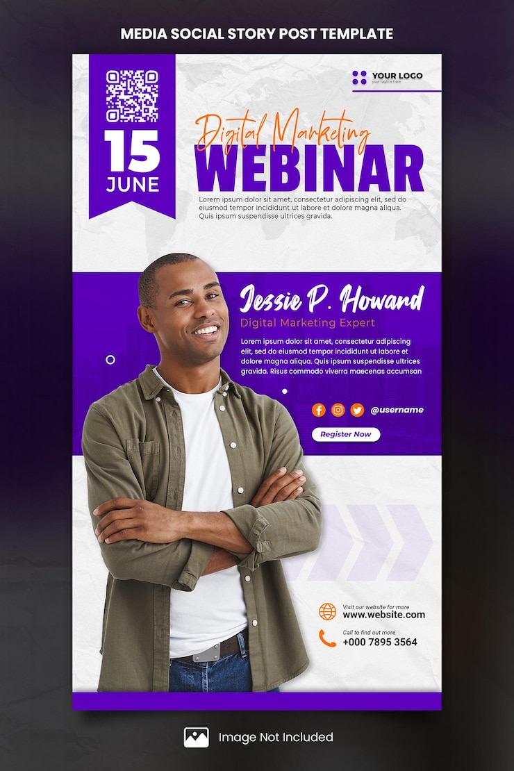 PSD webinar digital marketing media social story post template