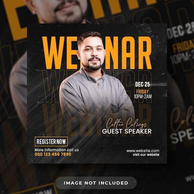 PSD webinar flyer social media post and web banner template