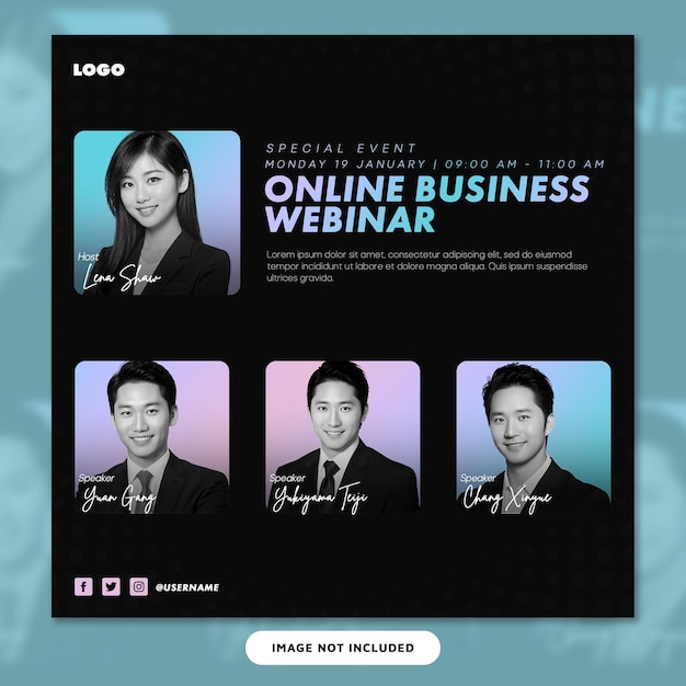 PSD webinar instagram post-sjabloon