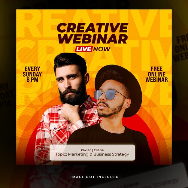 PSD webinar of podcast sociale media banner of instagram post sjabloon