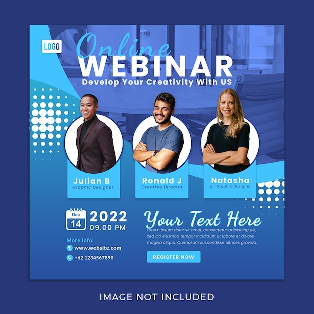 PSD webinar online poster social media post template